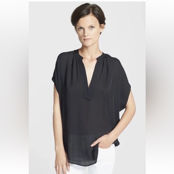Vince Tops - Vince Georgette Silk Cap Dolman Sleeve Blouse, Small (oversized)